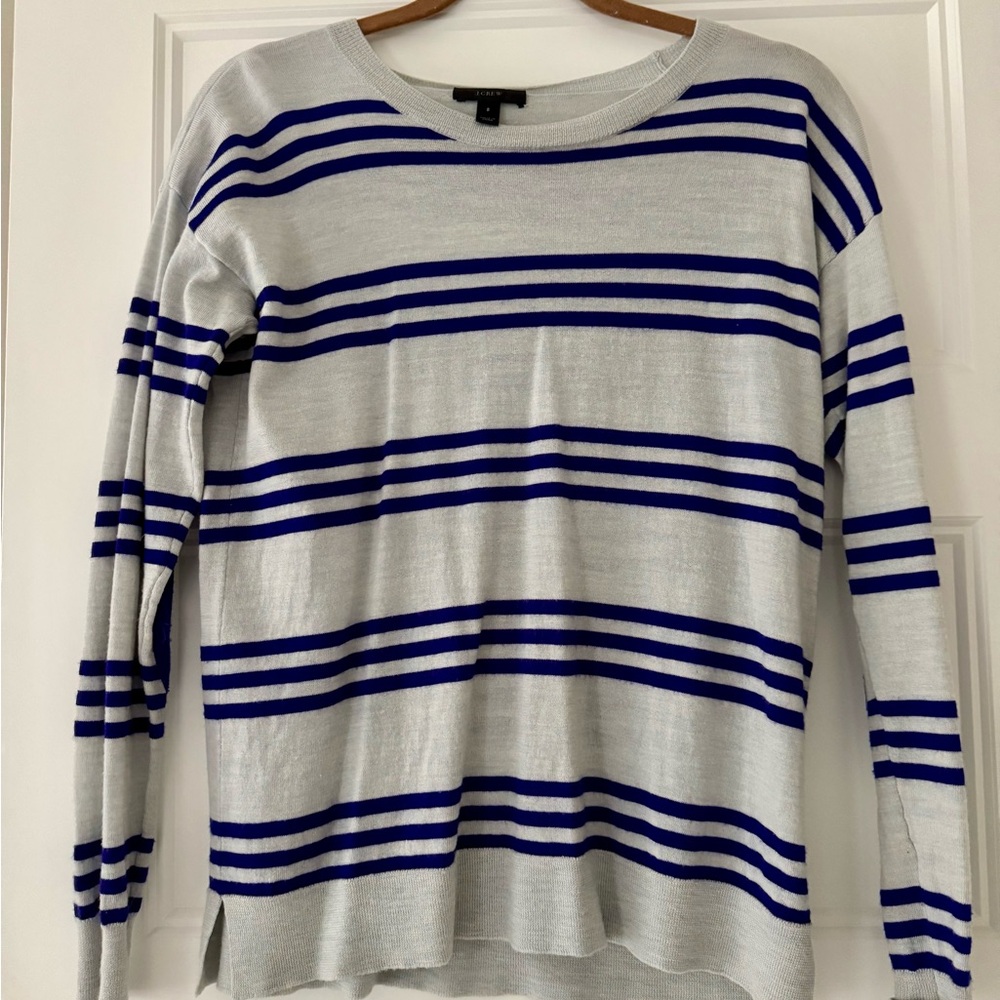 Striped Sweater in Gray and Blue